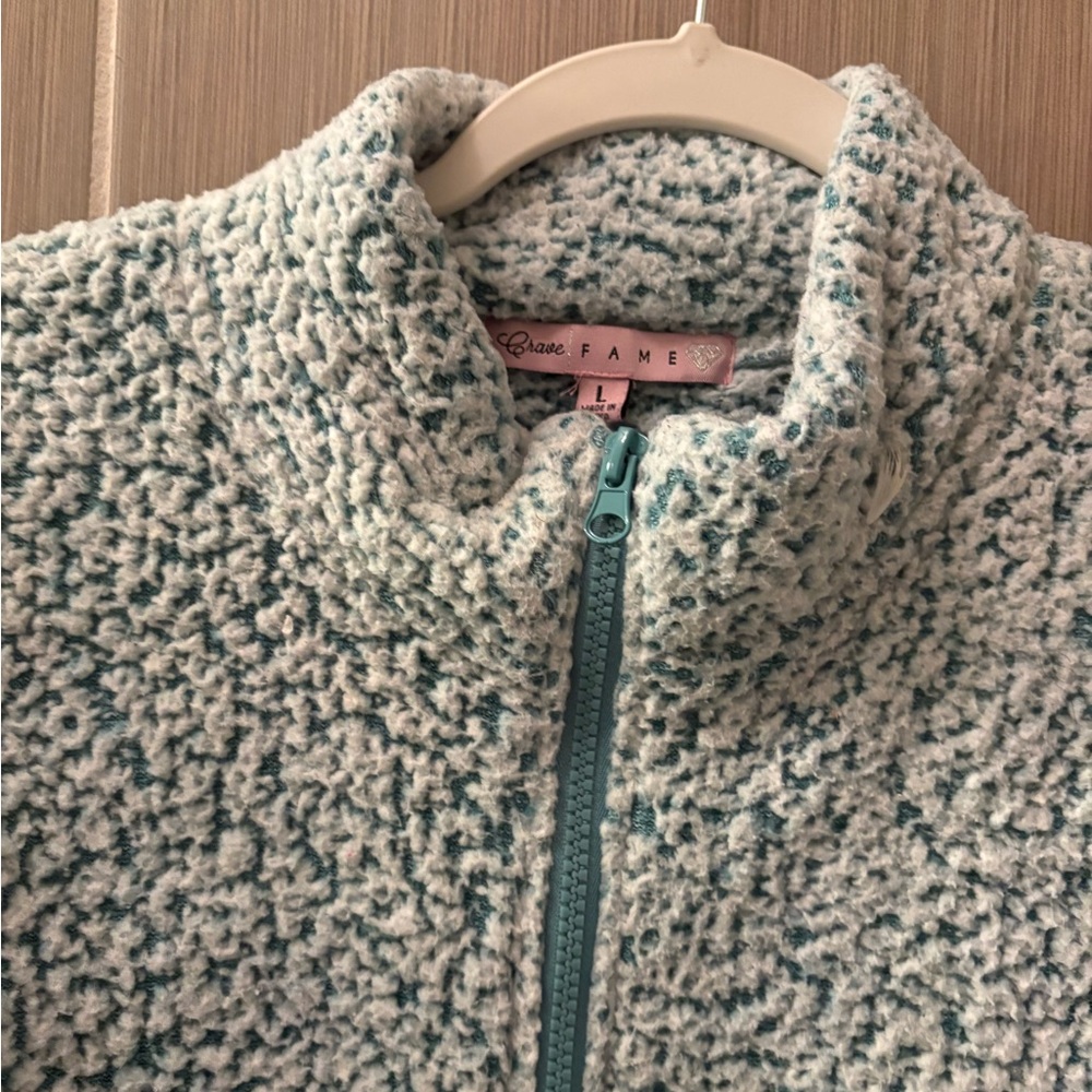 Grace & Fame Textured Zip-Up Jacket